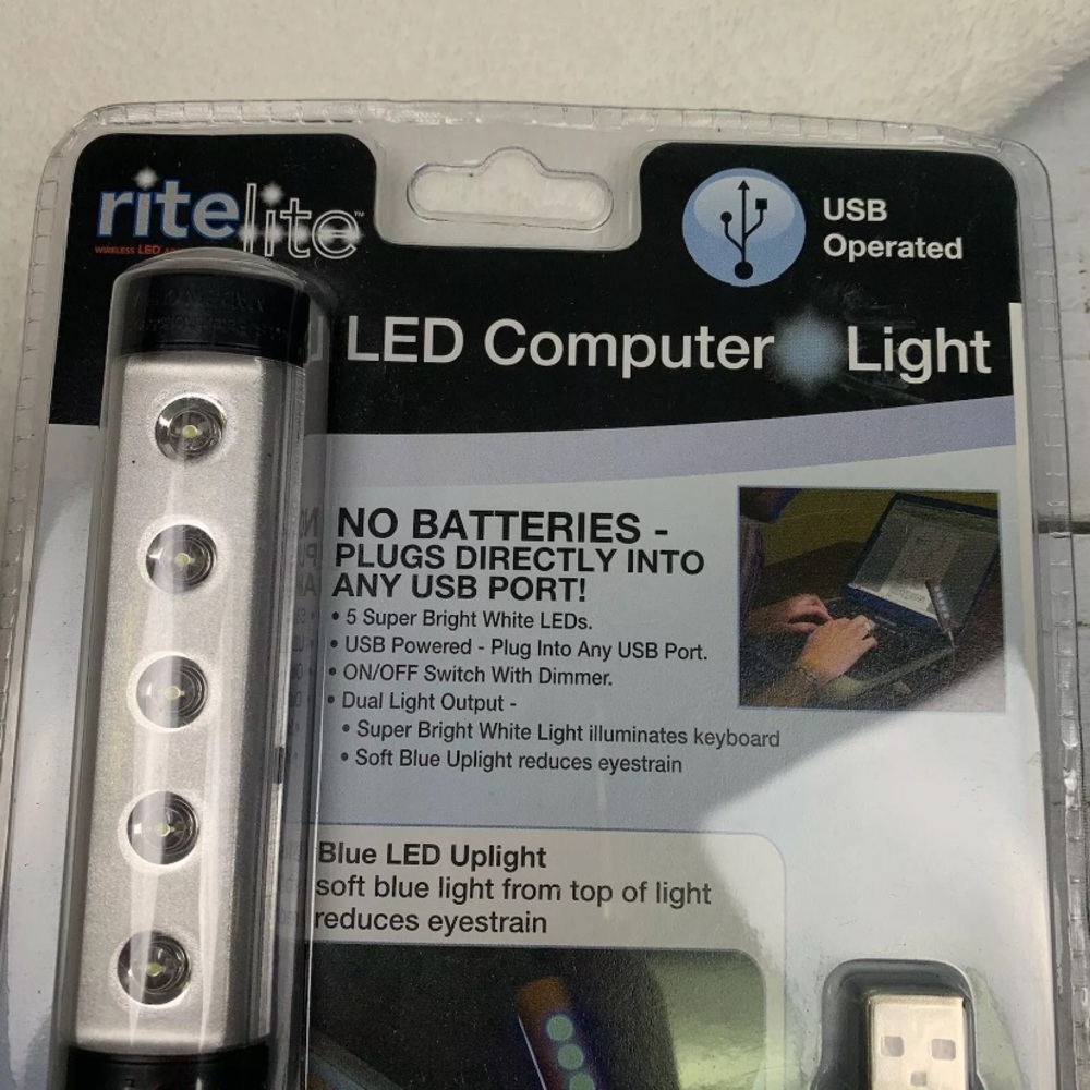 rite lite USB Operated LED Computer Light 8" Neck - Picture 3 of 8